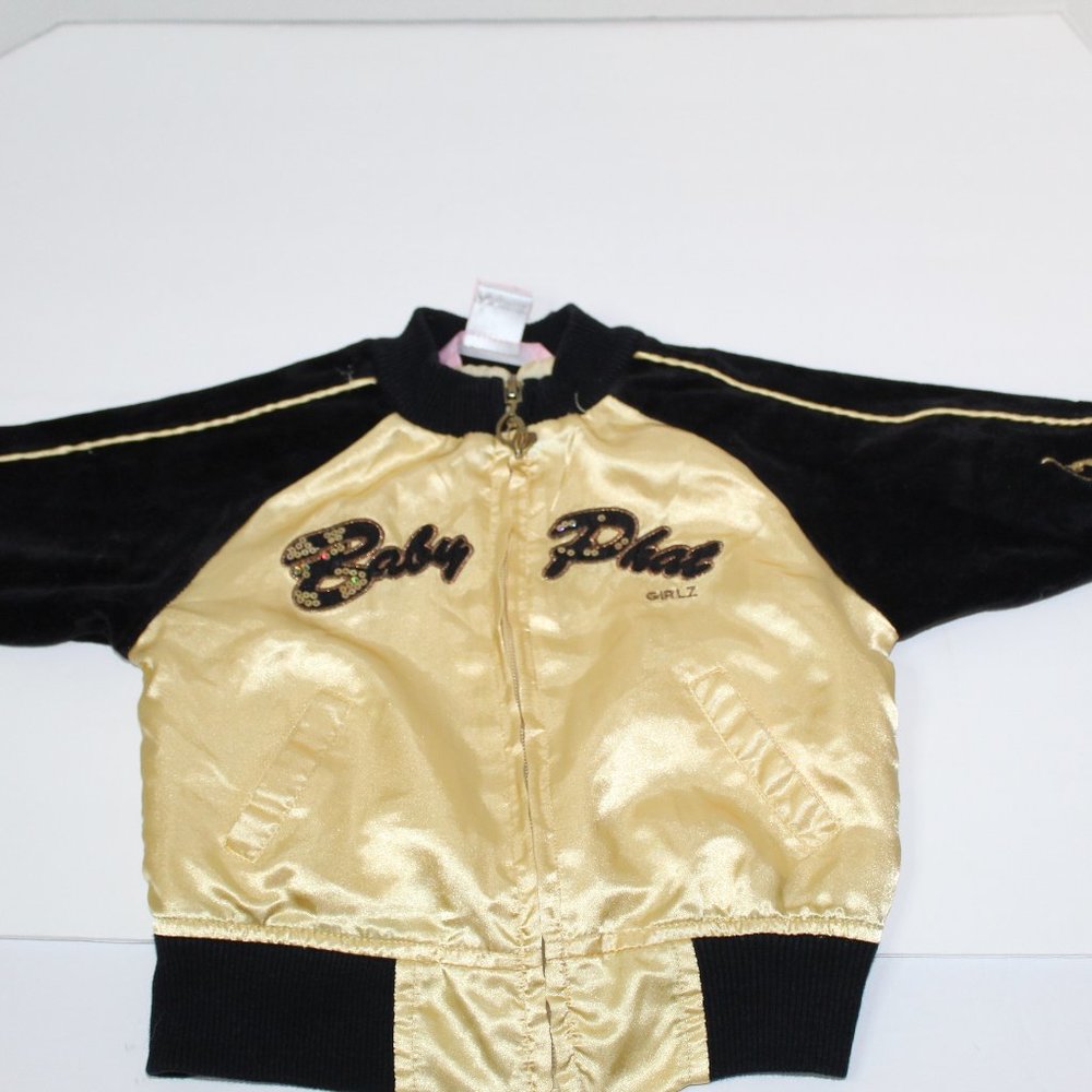 Baby Phat Girls, Girl's Coat, Black & Gold, Size: 12 months